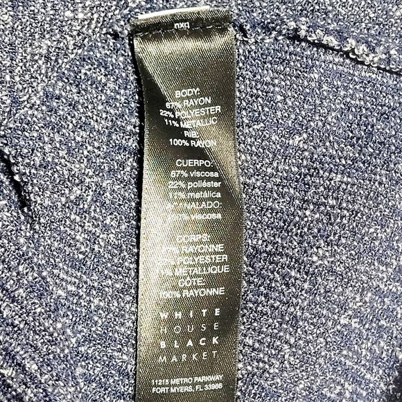 WHBM Silver & Navy Blue Ombre Long Sleeve Sweater (XXS) - Picture 6 of 10